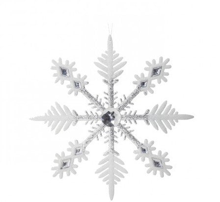  Large Snowflake Decorations - Set Of 5 Clear Acrylic Large  Snowflake OrnamWith Frosted Tips - Measure 12 In Diameter : Home & Kitchen