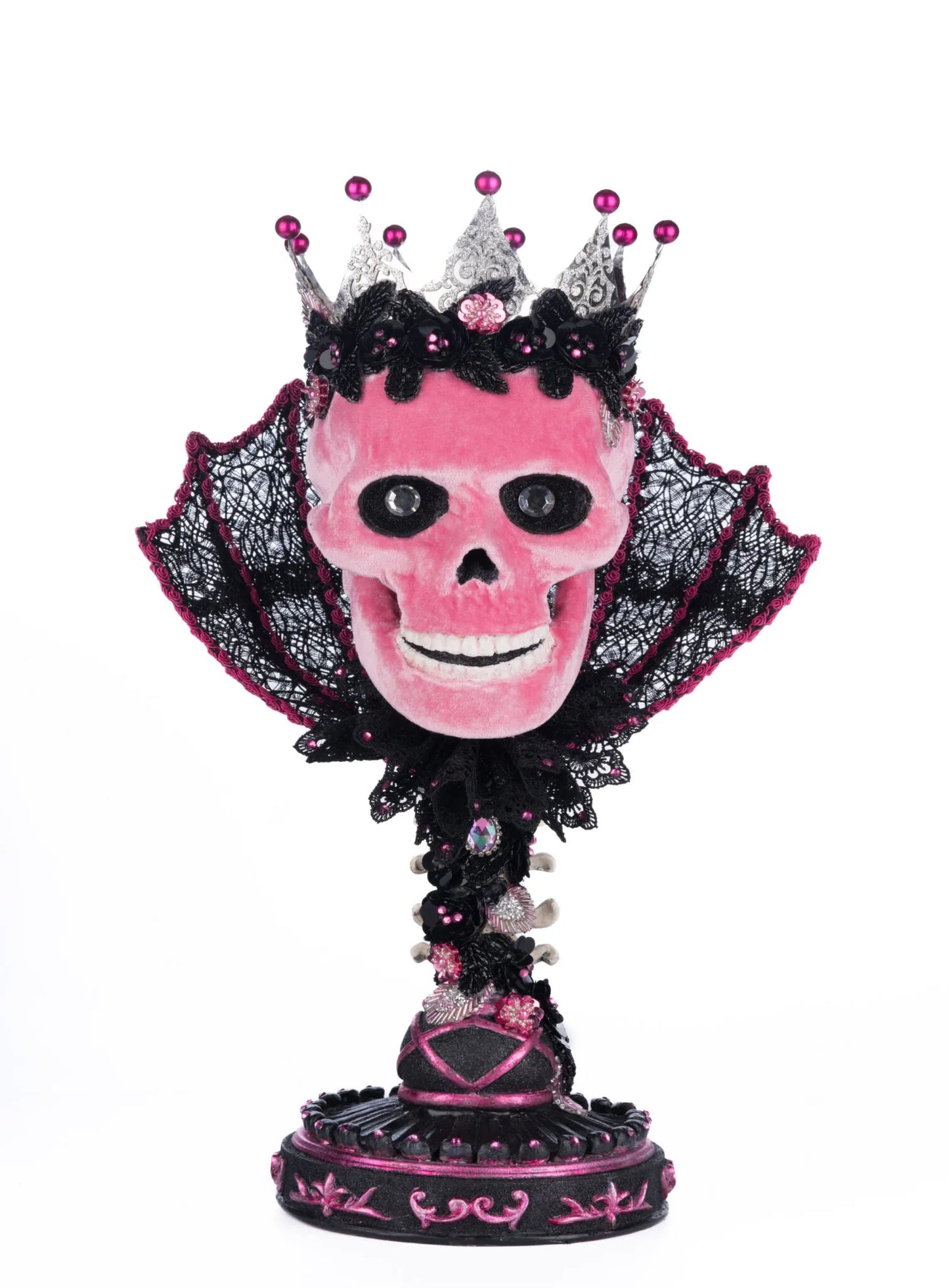 Pink Passion Skull Pillar Candle Holder