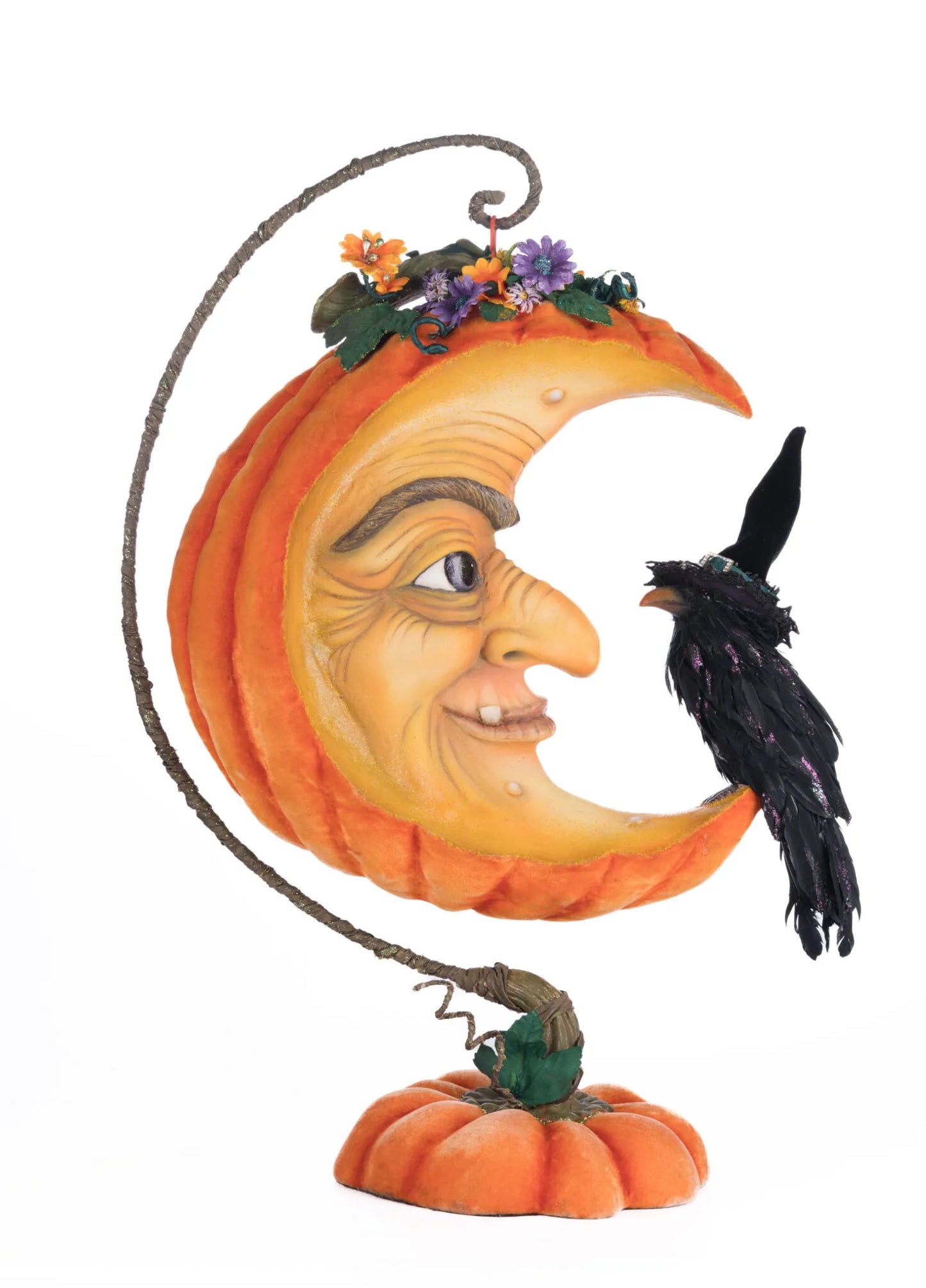 Pumpkin Moon Witch Wall Piece  or Tabletop