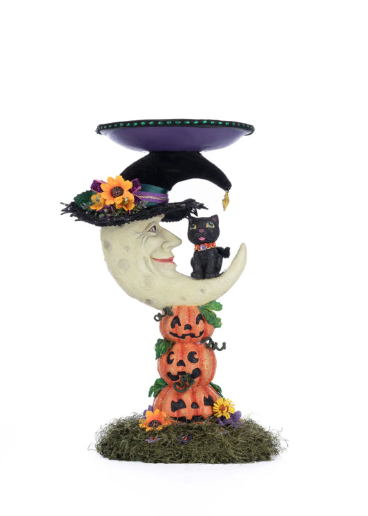 Jacks and Cats Moon Pillar Candle Holder