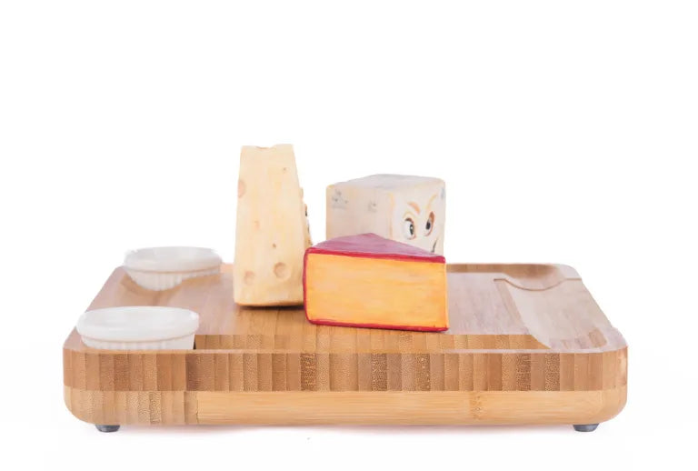 Creepy Cheeses On Charcutier Board With Knife Set