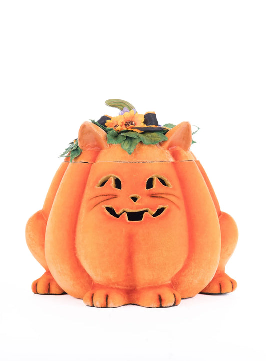 Jackie The Kitty Cat Pumpkin Candy Container