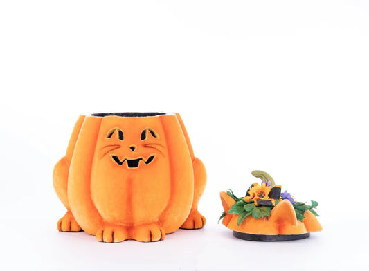 Jackie The Kitty Cat Pumpkin Candy Container