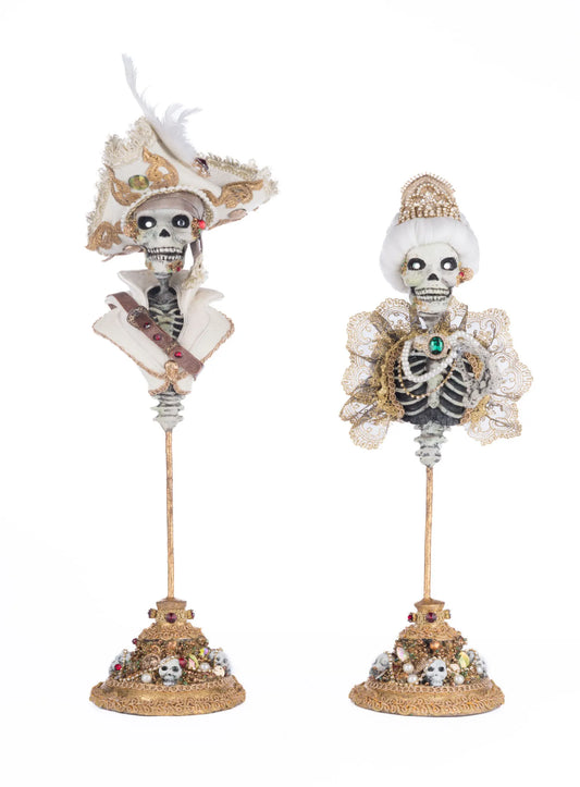 Male and Female Skeleton Bust Tabletop Assortment of 2