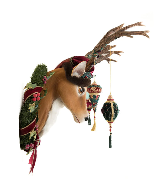 Winter Balsam and Berry Deer Wall Piece with Ornaments