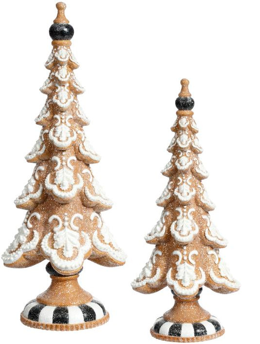 Gingerbread Slim Tree, Set of 2 - 16-20 Inches