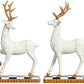 Deer On Plaid Base, Set of 2 - 17 Inches