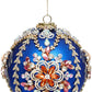 King's Jewel Ball Ornament, Blue - 5 Inches