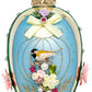 Faberge Jewel Egg Ornament, Blue Green, Bird - 7 Inches