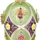 Faberge Jewel Egg Ornament, Green Purple, Dragonfly Swan - 7 Inches