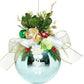 Large Floral Jeweled Ball Ornament, Shiny, Blue - 7 Inches - (Set of 2)