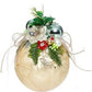 Large Floral Jeweled Ball Ornament, Frosted, Gold - 6.5 Inches - (Set of 2)