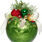 Large Floral Jeweled Ornament, Frosted, Dark Green - 8 Inches - (Set of 2)