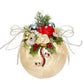 Large Floral Jeweled Ornament, Frosted, Gold - 8 Inches - (Set of 2)