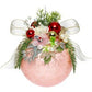 Large Floral Jeweled Ornament, Frosted, Pink - 8 Inches - (Set of 2)