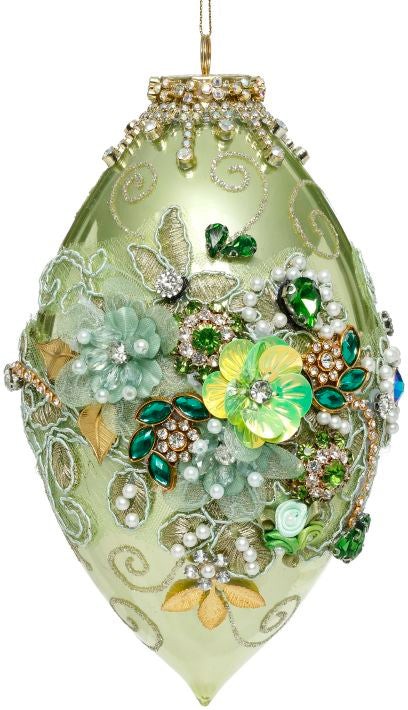 Kings Jewel Finial Ornament, Green - 7 Inches