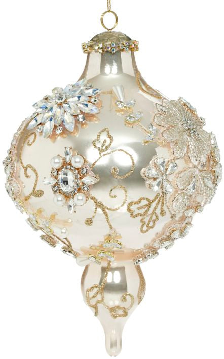 Kings Jewel Extra Fancy Finial Ornament, Peach- 9 Inches