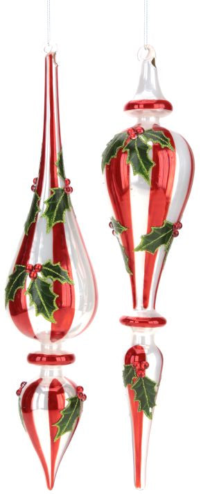 Peppermint Finial Ornament, Set of 6 - 17 Inches