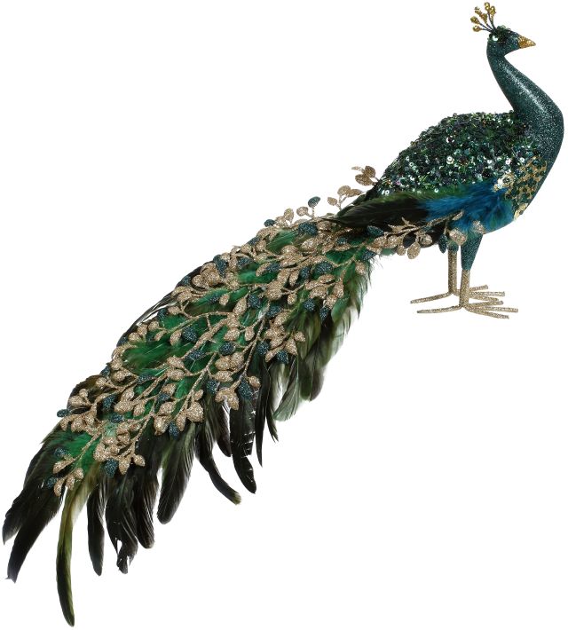 Elegant Fanned Tail Peacock - 11 Inches (set of 3)