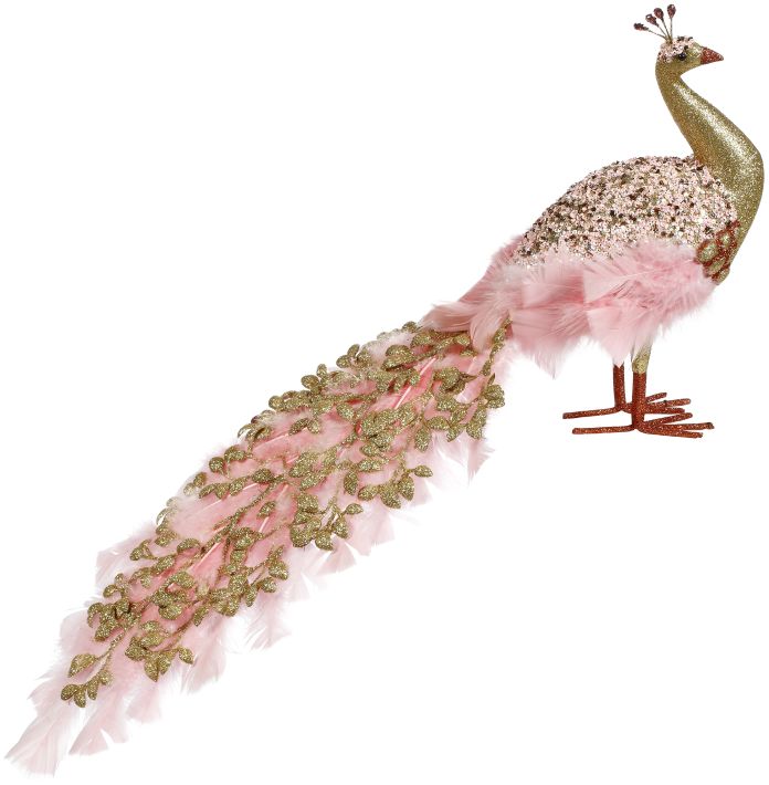 Pink And Gold Peacock - 11 Inches (set of 3)