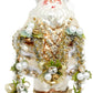 Jeweled Santa Ornament Ivory - 9 Inches (set of 2)