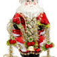 Jeweled Santa Ornament Red- 9 Inches (set of 2)