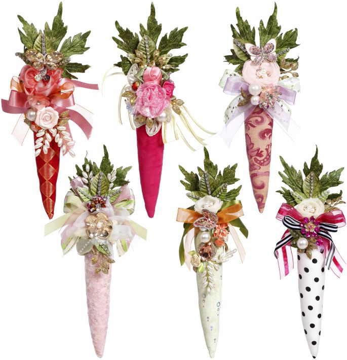 Jeweled/Embellished Carrots 10'' (Set of 6)