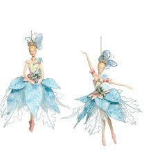 Ballerina Ornaments, Blue, 10 Inches (Set of 6)