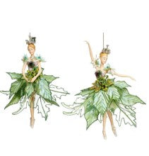 Ballerina Ornaments, Green, 10 Inches (Set of 6)