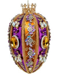 Faberge Jewel Egg Ornament, Copper/Purple - 7.5 Inches