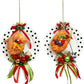 Plate Polka dots with Sweets Ornament, Set of 2 - 5.5 Inches