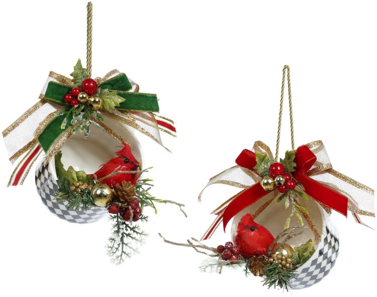 Harlequin Cups Ornament, Set of 2 - 5 Inches