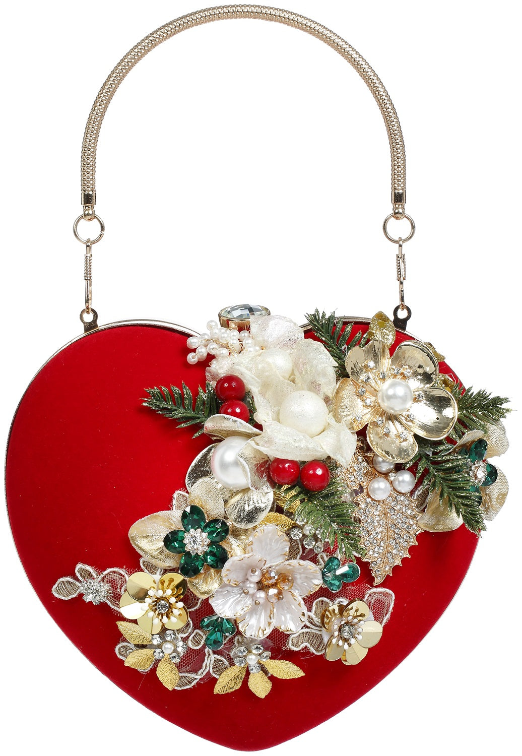 Xmas Heart Purse/Bag Orn 7" (Ornament)