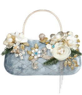 Blue Bag, Diamond & Gold Ornament 8 X 7''