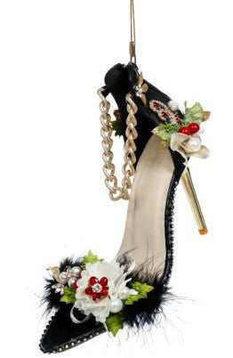 Black Shoe, With Gold Chain Ornament 9''