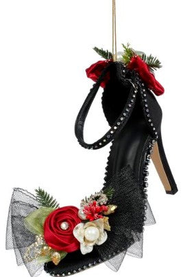 Black Shoe, With Diamond Starp Ornament 9''