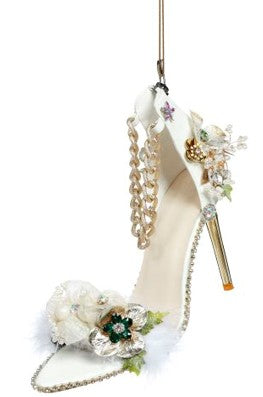 White Shoe, With Gold Chain Ornament 9''