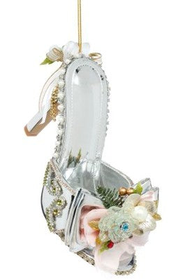 Silver Shoe Slip-On With Trim Ornament 9''