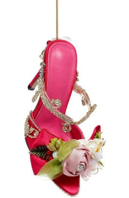 Fushia Shoe, With Trim & Stap Ornament 9''