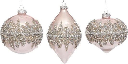 Sequined Ornaments 4" - 5.5" (set of 6)