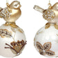 Golden Bird Ball Ornament 3" (set of 2)