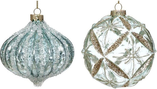 Crackled Ornament 3-5'' , (Set of 4)