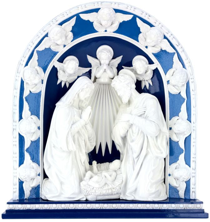 Blue Relief Nativity 18''