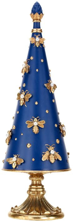 Royal Bee Christmas Tree - 16 Inches (set of 2) Blue/Gld