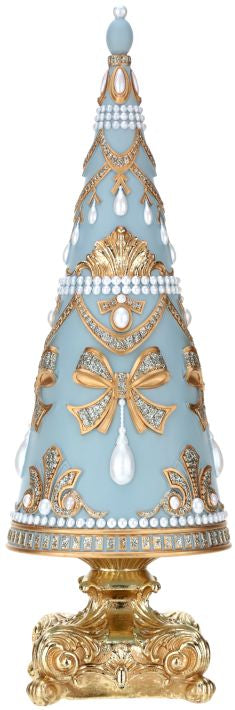 Jeweled Christmas Tree - 16 Inches (set of 2) Blue/Gld