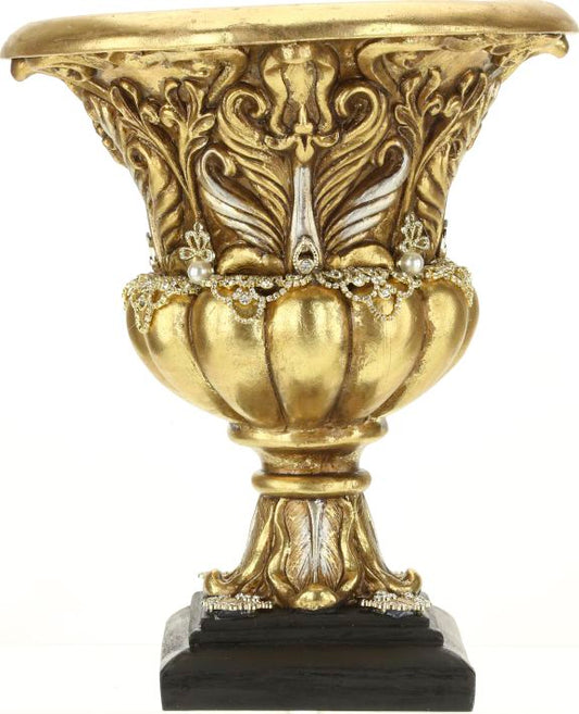 Jeweled Vintage Urn - 11.5 Inches