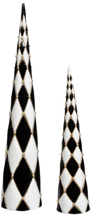 Decorative Diamond Finial, Set of 2 - 14-20 Inches