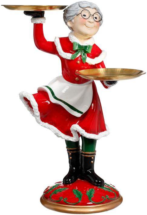 Joyful Mrs. Claus with Tray - 24 Inches