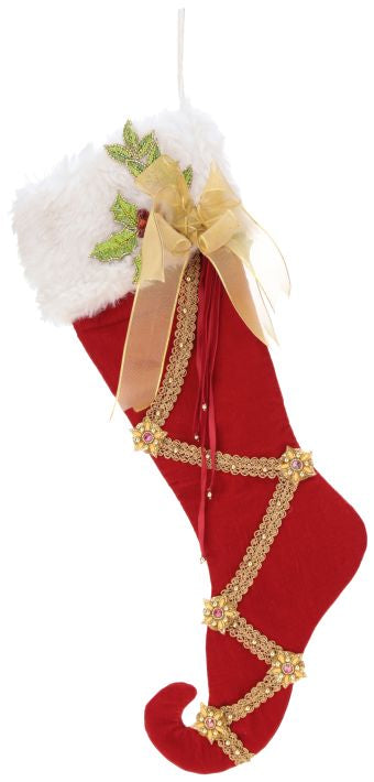 Ruffled Plaid Stocking - 26 Inches