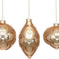 Floral Embossed Ornament 4", (Set of 3)